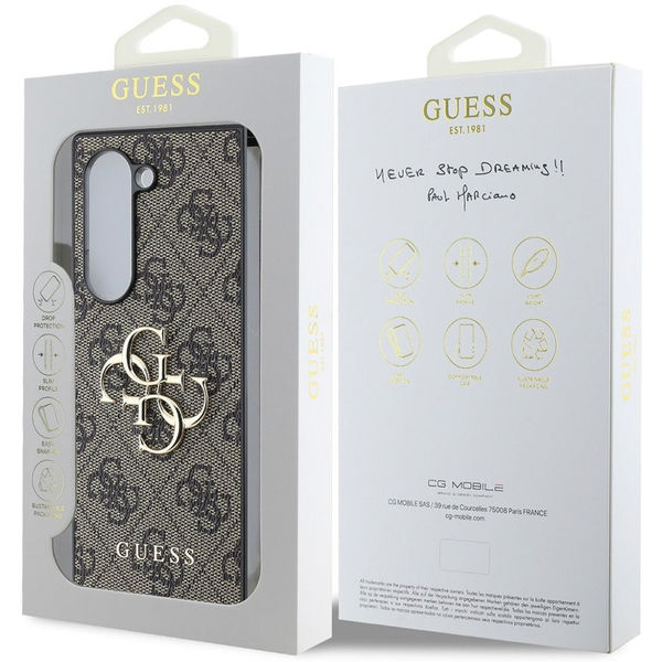 Guess - Leather 4G Metal Logo (GUHCZFD64GMGBR) - Samsung Galaxy Z Fold6 - Brown