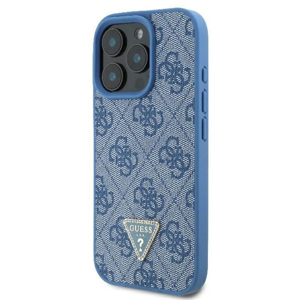 Guess - Leather Metal Logo Strass Crossbody (GUHCP16LP4TDSCPB) - iPhone 16 Pro - Blue