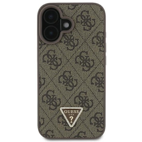 Guess - Leather Metal Logo Strass Crossbody (GUHCP16SP4TDSCPW) - iPhone 16 - Brown