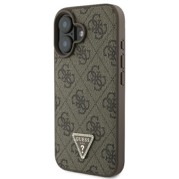 Guess - Leather Metal Logo Strass Crossbody (GUHCP16SP4TDSCPW) - iPhone 16 - Brown