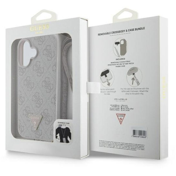 Guess - Leather Metal Logo Strass Crossbody (GUHCP16SP4TDSCPB) - iPhone 16 - Blue