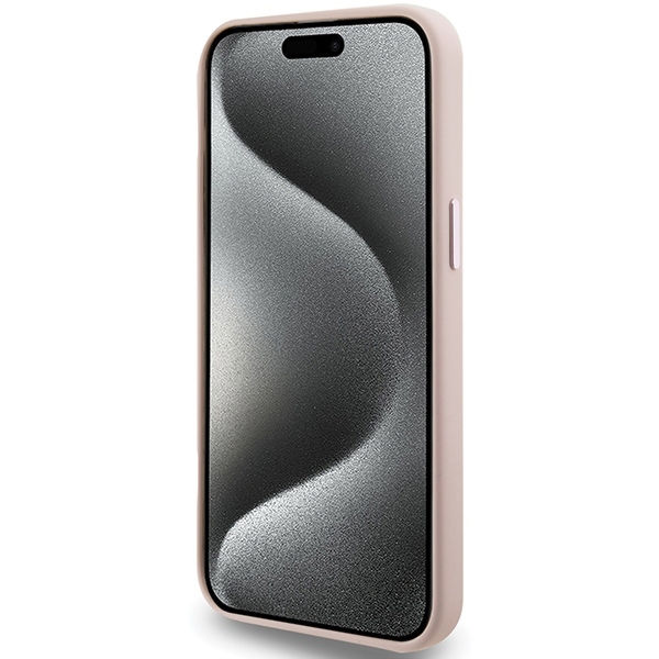 Karl Lagerfeld - Silicone (KLHCP15LSMHCNPP) - iPhone 15 Pro - Pink Choupette Metal Pin