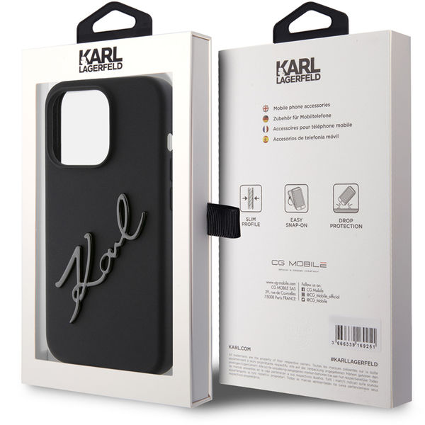 Karl Lagerfeld - Silicone (KLHCP15LSKSBMCK) - iPhone 15 Pro - Karl Script