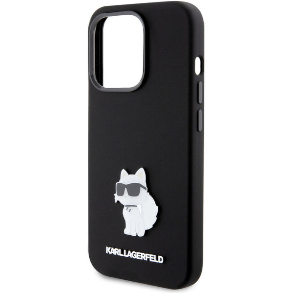 Karl Lagerfeld - Silicone (KLHCP15LSMHCNPK) - iPhone 15 Pro - Choupette Metal Pin
