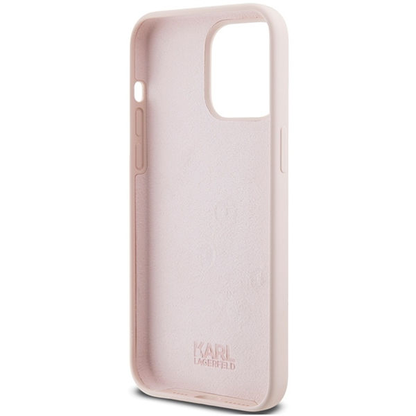 Karl Lagerfeld - Silicone (KLHCP15LSKSBMCP) - iPhone 15 Pro - Pink Karl Script