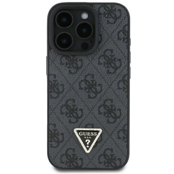 Guess - Leather Metal Logo Strass Crossbody (GUHCP16XP4TDSCPK) - iPhone 16 Pro Max - Black