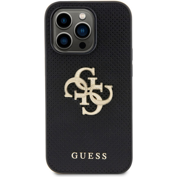 Guess - Leather Perforated 4G (GUHCP15LPSP4LGK) - iPhone 15 Pro - Black