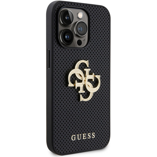 Guess - Leather Perforated 4G (GUHCP15LPSP4LGK) - iPhone 15 Pro - Black