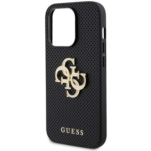 Guess - Leather Perforated 4G (GUHCP15LPSP4LGK) - iPhone 15 Pro - Black