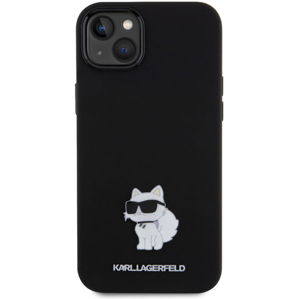 Karl Lagerfeld - Silicone (KLHCP15MSMHCNPK) - iPhone 15 Plus - Choupette Metal Pin