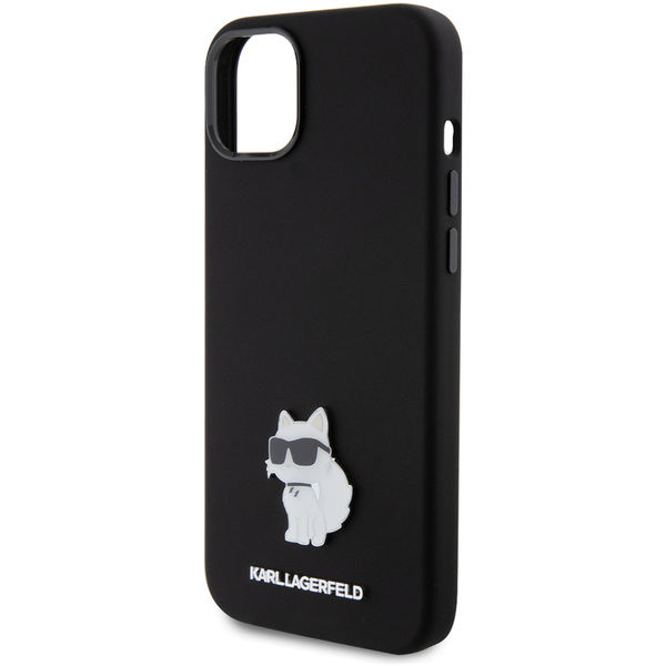 Karl Lagerfeld - Silicone (KLHCP15MSMHCNPK) - iPhone 15 Plus - Choupette Metal Pin