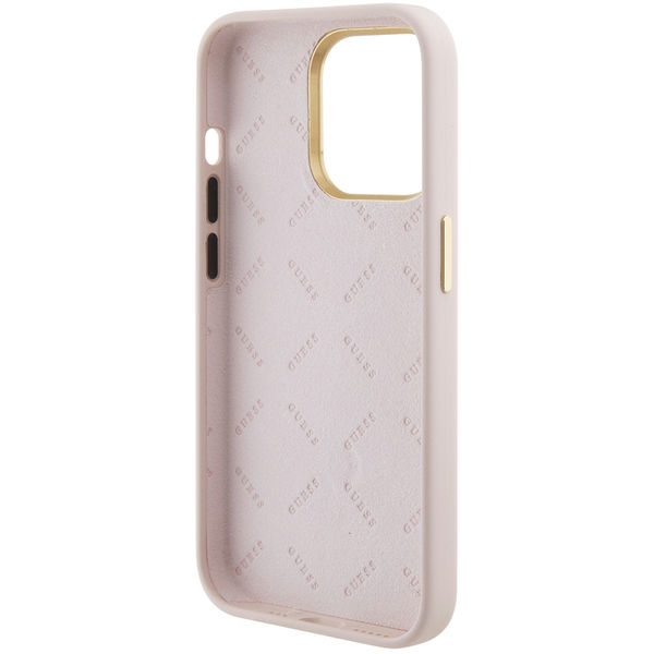 Guess - Silicone Logo Strass 4G (GUHCP15LM4DGPP) - iPhone 15 Pro - Light Pink