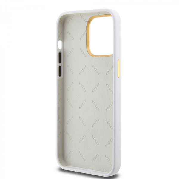 Guess - Silicone Logo Strass 4G (GUHCP15XM4DGPH) - iPhone 15 Pro Max - White