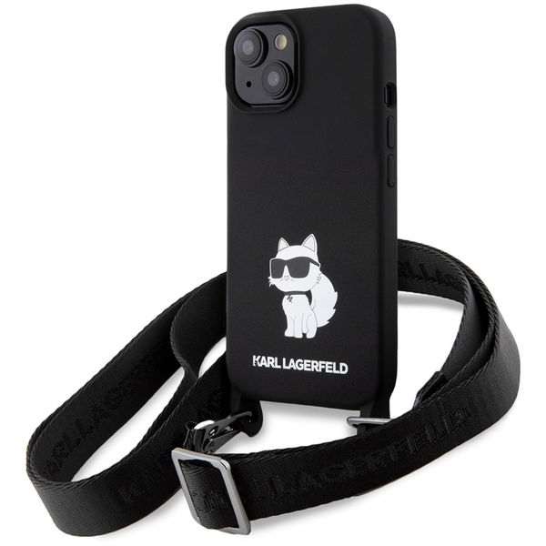 Karl Lagerfeld - Silicone Crossbody (KLHCP15SSCBSCNK) - iPhone 15 - Choupette