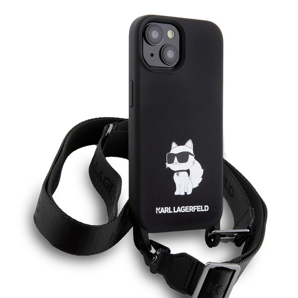 Karl Lagerfeld - Silicone Crossbody (KLHCP15SSCBSCNK) - iPhone 15 - Choupette