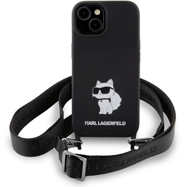 Karl Lagerfeld - Silicone Crossbody (KLHCP15SSCBSCNK) - iPhone 15 - Choupette