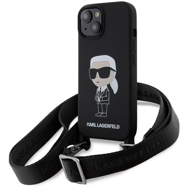 Karl Lagerfeld - Silicone Crossbody (KLHCP15SSCBSKNK) - iPhone 15 - Ikonik