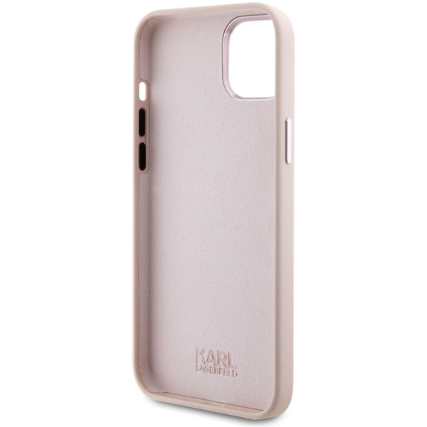 Karl Lagerfeld - Silicone (KLHCP15SSMHCNPP) - iPhone 15 - Pink Choupette Metal Pin