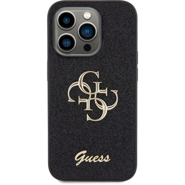 Guess - Glitter Script Big 4G (GUHCP15LHG4SGK) - iPhone 15 Pro - Black