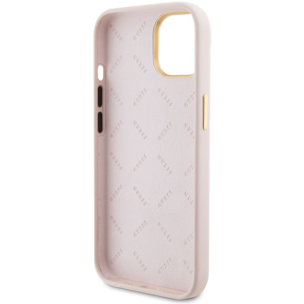 Guess - Silicone Logo Strass 4G (GUHCP15M4DGPP) - iPhone 15 Plus - Light Pink