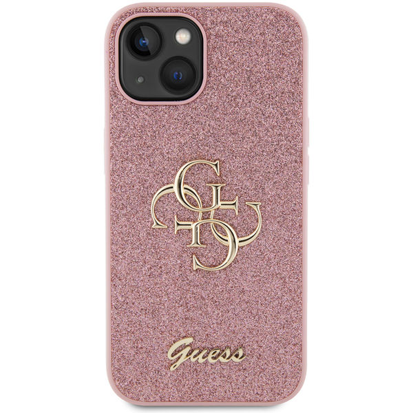 Guess - Glitter Script Big 4G (GUHCP15MHG4SGP) - iPhone 15 Plus - Pink
