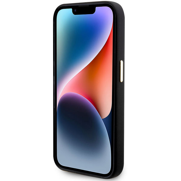 Guess - Silicone Script Metal Logo & Frame (GUHCP15LSMBSLK) - iPhone 15 Pro - Black