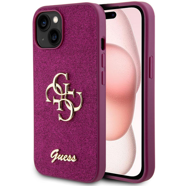 Guess - Glitter Script Big 4G (GUHCP15SHG4SGU) - iPhone 15 - Purple