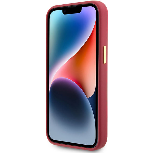 Guess - Silicone Script Metal Logo & Frame (GUHCP15SSMBSLM) - iPhone 15 - Red