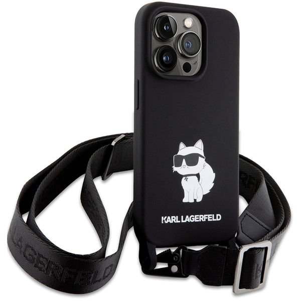 Karl Lagerfeld - Silicone Crossbody (KLHCP15XSCBSCNK) - iPhone 15 Pro Max - Choupette