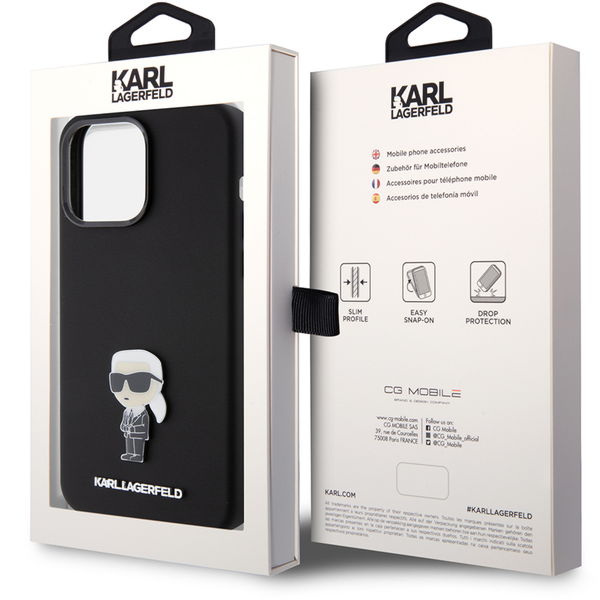 Karl Lagerfeld - Silicone (KLHCP15XSMHKNPK) - iPhone 15 Pro Max - Ikonik Metal Pin