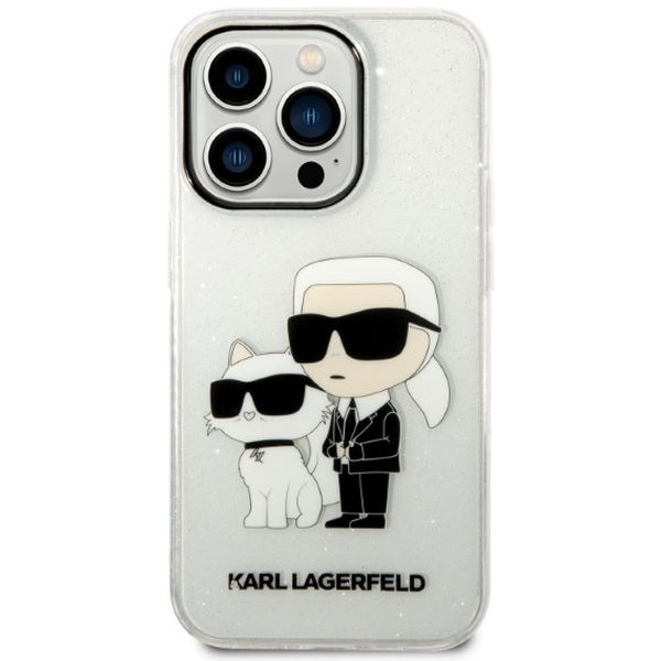 Karl Lagerfeld - Hardcase Glitter (KLHCP14LHNKCTGT) - iPhone 14 Pro - Transparent Karl&Choupette