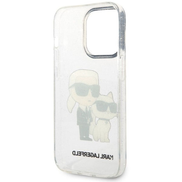 Karl Lagerfeld - Hardcase Glitter (KLHCP14LHNKCTGT) - iPhone 14 Pro - Transparent Karl&Choupette