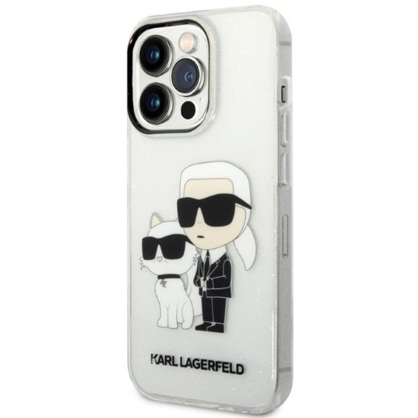 Karl Lagerfeld - Hardcase Glitter (KLHCP14LHNKCTGT) - iPhone 14 Pro - Transparent Karl&Choupette