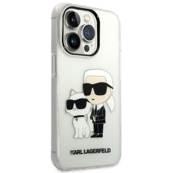 Karl Lagerfeld - Hardcase Glitter (KLHCP14LHNKCTGT) - iPhone 14 Pro - Transparent Karl&Choupette