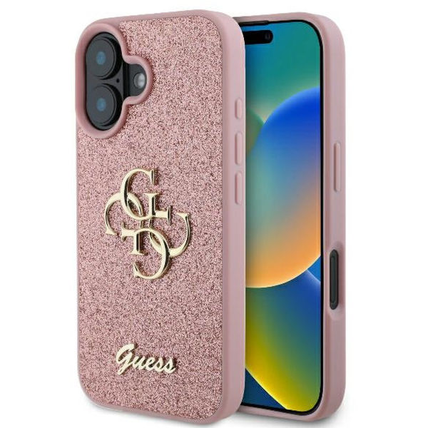 Guess - Glitter Fixed Big 4G (GUHCP16SHG4SGP) - iPhone 16 - Pink