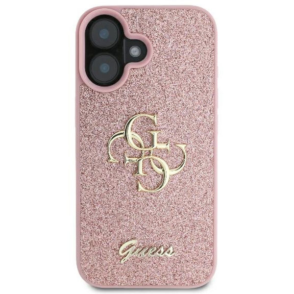 Guess - Glitter Fixed Big 4G (GUHCP16SHG4SGP) - iPhone 16 - Pink