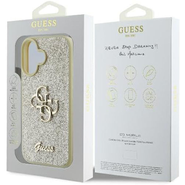 Guess - Glitter Fixed Big 4G (GUHCP16SHG4SGD) - iPhone 16 - Gold