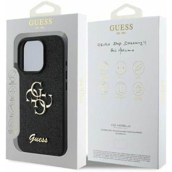 Guess - Glitter Fixed Big 4G (GUHCP16LHG4SGK) - iPhone 16 Pro - Black