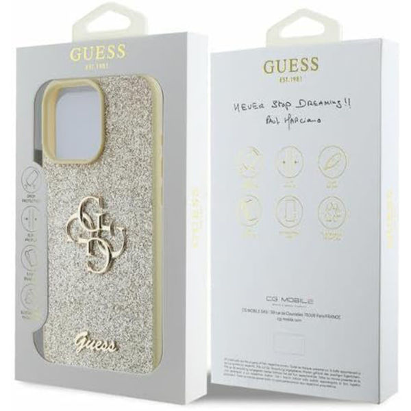 Guess - Glitter Fixed Big 4G (GUHCP16LHG4SGD) - iPhone 16 Pro - Gold