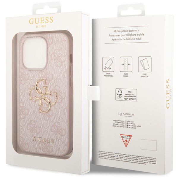 Guess - Hardcase 4G Big Metal Logo (GUHCP15L4GMGPI) - iPhone 15 Pro - Pink