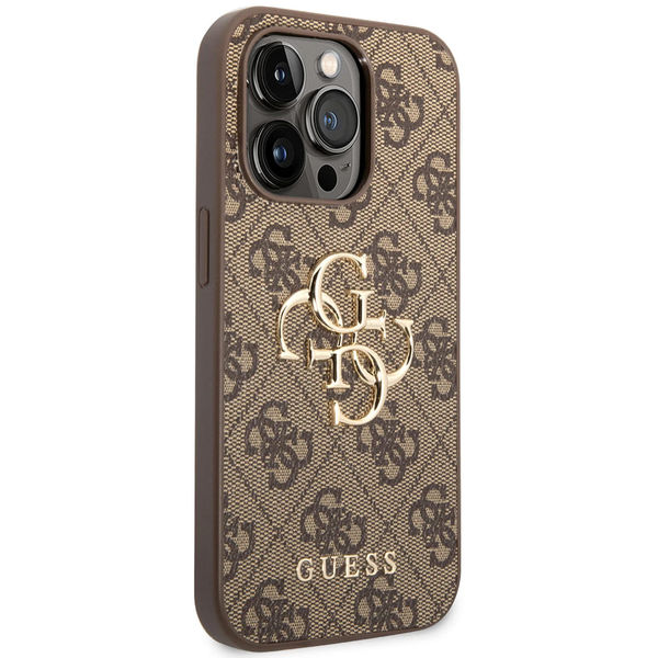 Guess - Hardcase 4G Big Metal Logo (GUHCP15L4GMGBR) - iPhone 15 Pro - Brown