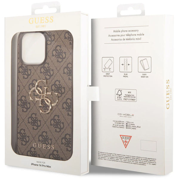 Guess - Hardcase 4G Big Metal Logo (GUHCP15X4GMGBR) - iPhone 15 Pro Max - Brown