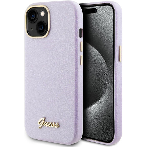 Guess - Glitter Glossy Script (GUHCP15SPGMCSL) - iPhone 15 - Light Purple