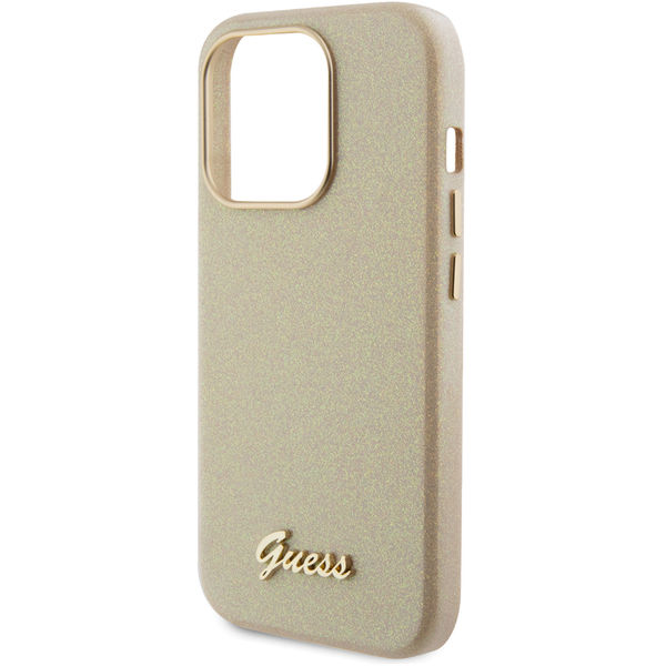 Guess - Glitter Glossy Script (GUHCP15XPGMCSD) - iPhone 15 Pro Max - Sparkle Beige