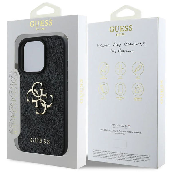Guess - Hardcase 4G Big Logo (GUHCP16L4GMGGR) - iPhone 16 Pro - Black