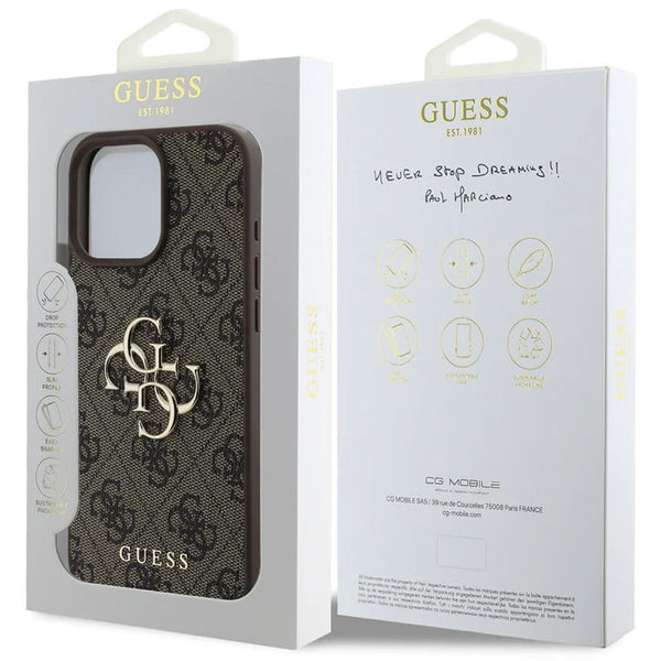 Guess - Hardcase 4G Big Logo (GUHCP16L4GMGBR) - iPhone 16 Pro - Brown