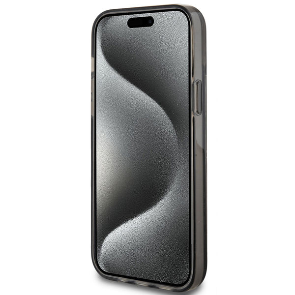 Guess - Liquid Glitter Gold Stripes (GUHCP15MLFCSEGK) - iPhone 15 Plus - Black