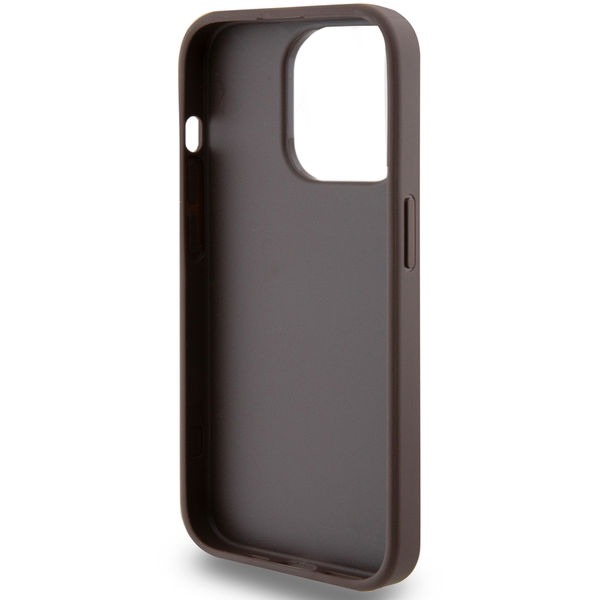 Guess - Hardcase 4G Metal Gold Logo (GUHCP15LG4GFBR) - iPhone 15 Pro - Brown
