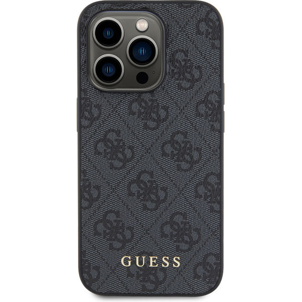 Guess - Hardcase 4G Metal Gold Logo (GUHCP15LG4GFGR) - iPhone 15 Pro - Grey