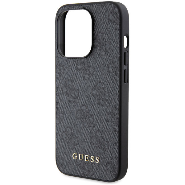 Guess - Hardcase 4G Metal Gold Logo (GUHCP15LG4GFGR) - iPhone 15 Pro - Grey